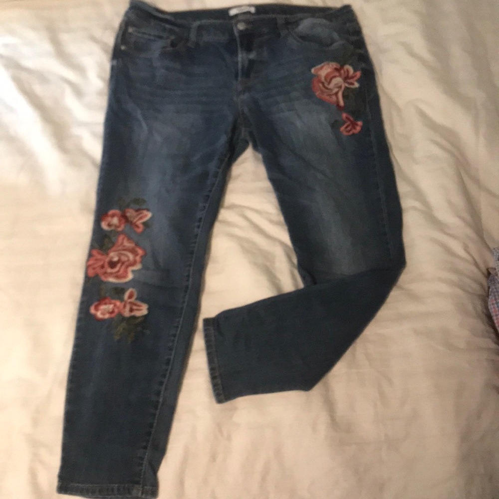 Kensie, jeans, embroidery, size 10